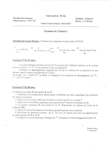 Examen Chimie 1 M'sila 1 ier année biologie.jpg